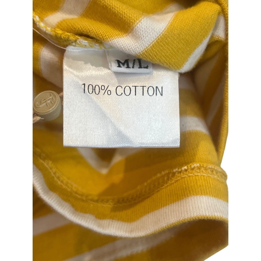 The Frankie Shop Yellow White Striped Boxy Crop Top Tee Cotton Womens M/L - Picture 3 of 4